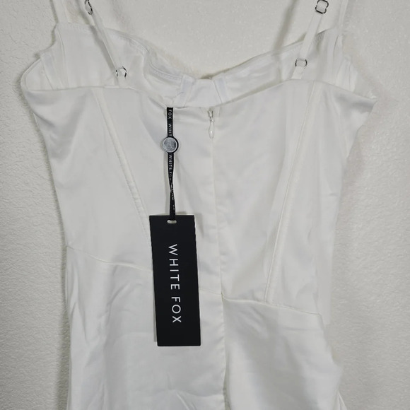 NWT White Fox Boutique Work It Mini Dress Size XS‎ Corset Side Ruched White - Picture 10 of 11